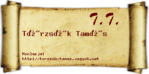 Törzsök Tamás névjegykártya